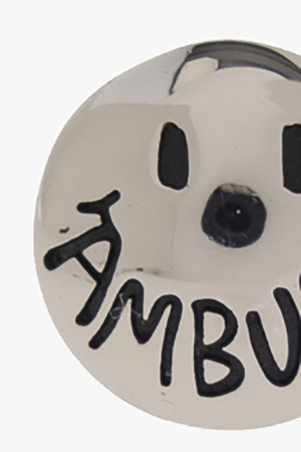 【AMBUSH】NAMEPLATE EARRINGS 2色展開 Silver Gold 要在庫確認 Silver Earrings with logo Ambush - SchaferandweinerShops TW
